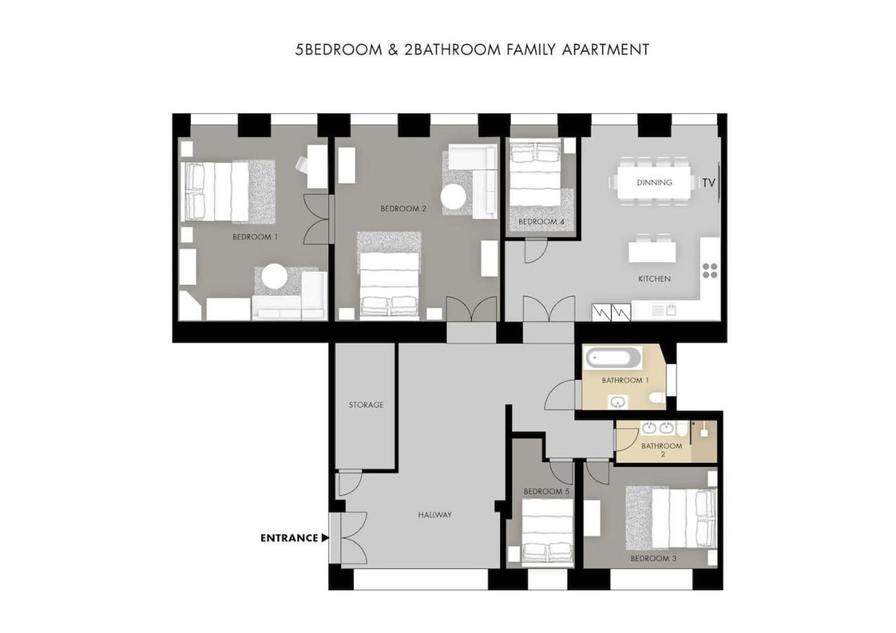 5Br 2Bath Family Apt 5Mins To Wenceslas Square Praha Eksteriør bilde